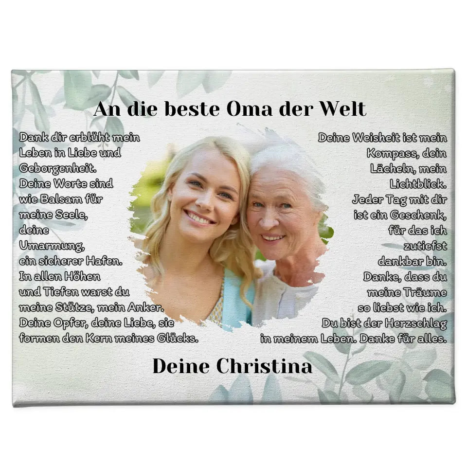 Foto Leinwand Oma Personalisiert mit Namen