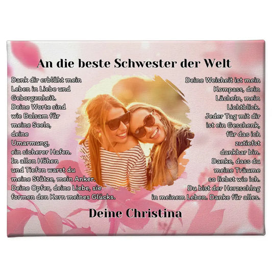 Foto Leinwand Schwester Vintage Foto Stil Personalisiert 1