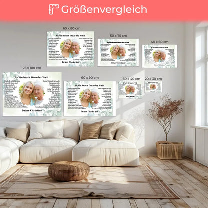 Foto Leinwand Oma Personalisiert mit Namen