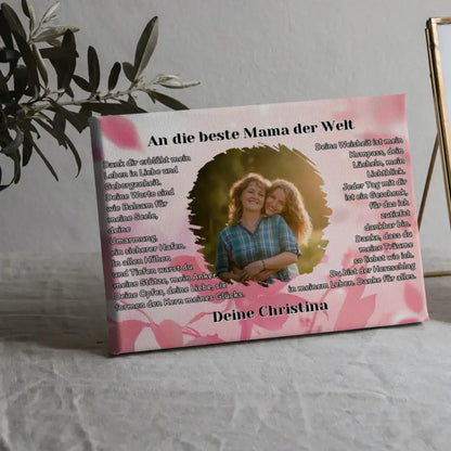 Personalisiertes Leinwand Geschenk Du bist die Mama mit Foto