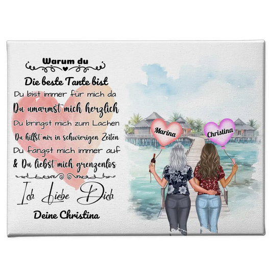Leinwand Warum du die beste Tante bist Personalisiert 1