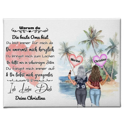 Personalisierte Leinwand Oma Ich liebe Dich Personalisiert