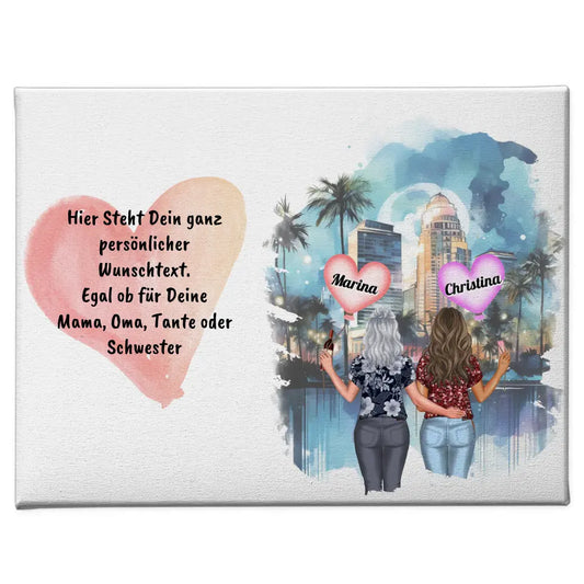 Leinwand mit Wunschtext Oma Ich liebe Dich mit anpassbaren Figuren 1