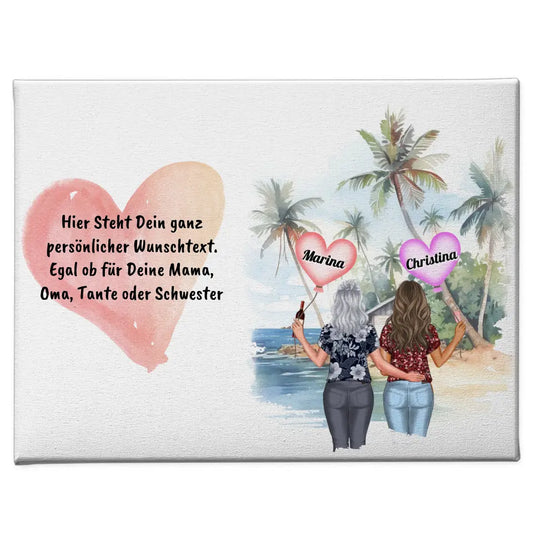 Individuelle Wunschtext Leinwand Schwester mit Namen 1