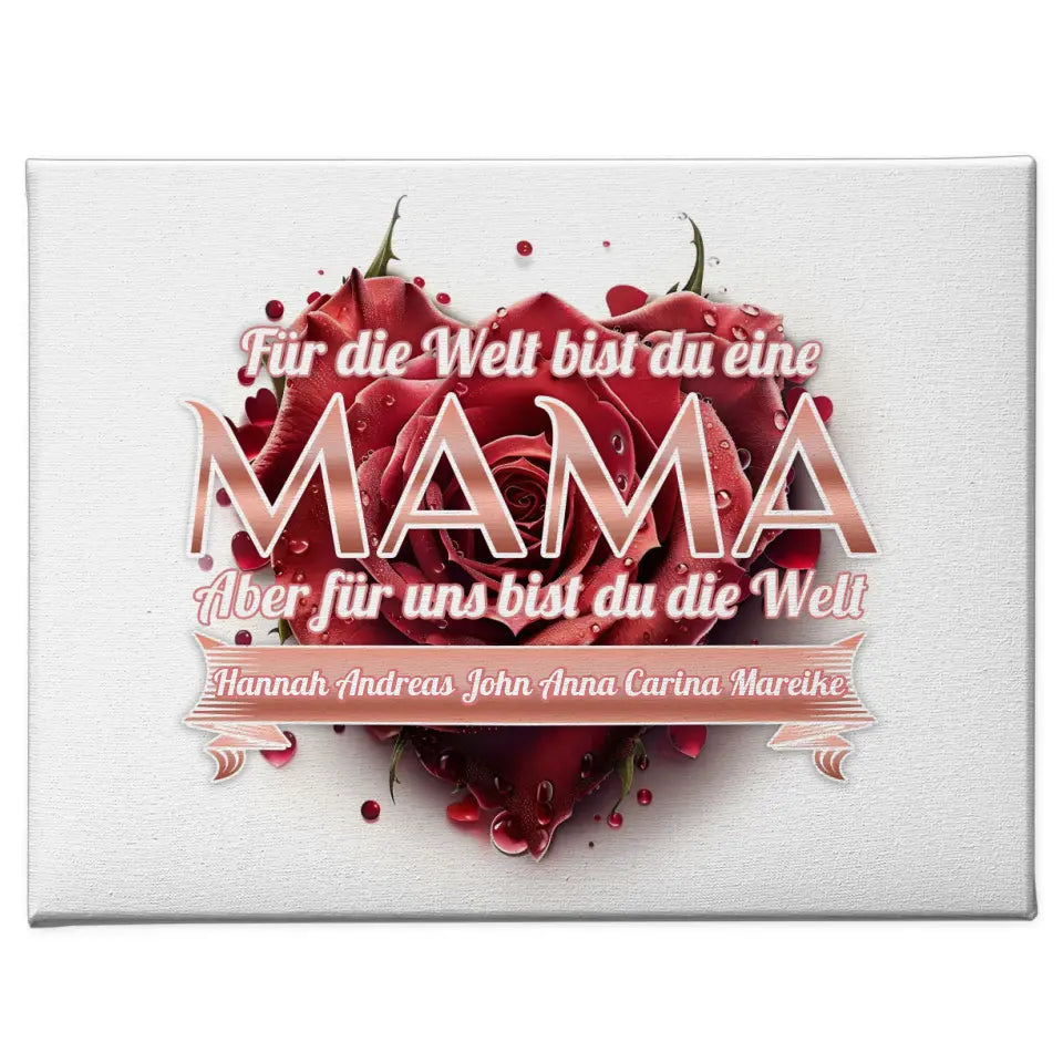 Rosenherz Leinwand für Mama Unsere Welt