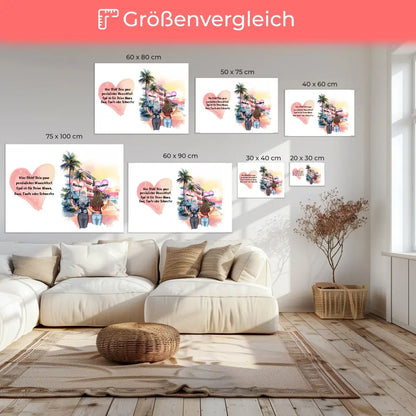 Wunschtext Leinwand Tante mit personalisierten Figuren