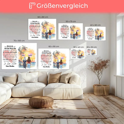 Leinwand Warum du die beste Mama bist mit personalisierten Figuren