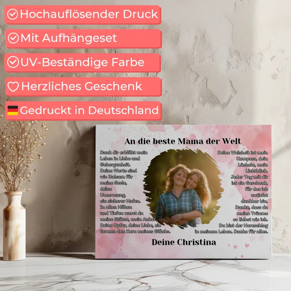 Foto Leinwand Mama Vintage Foto Stil Personalisiert