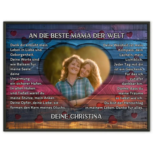 Personalisiertes Poster Mama Danksagung Mit Herz Foto