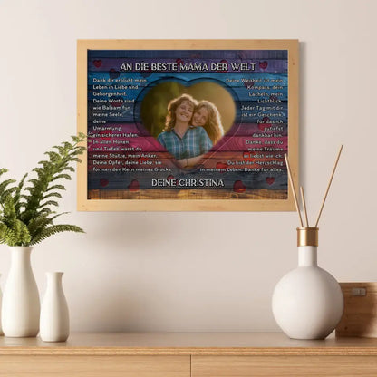 Personalisiertes Poster Mama Danksagung Mit Herz Foto