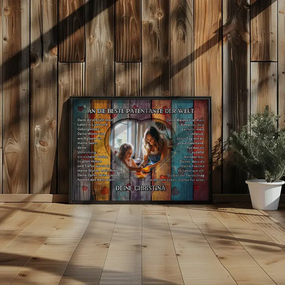 Personalisiertes Poster Patentante Danksagung Mit Herz Foto