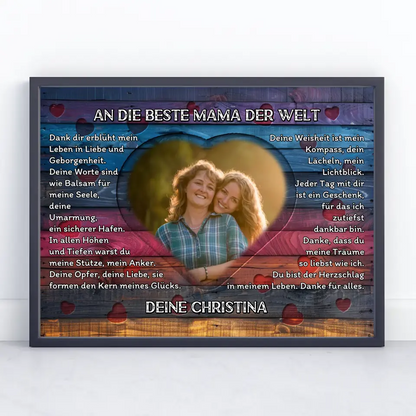 Personalisiertes Poster Mama Danksagung Mit Herz Foto