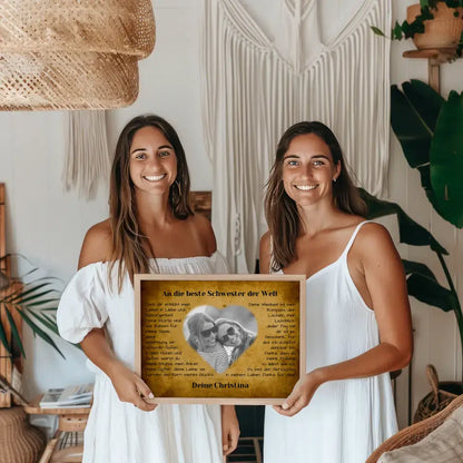 Poster für Schwester Danksagung Vintage mit Foto