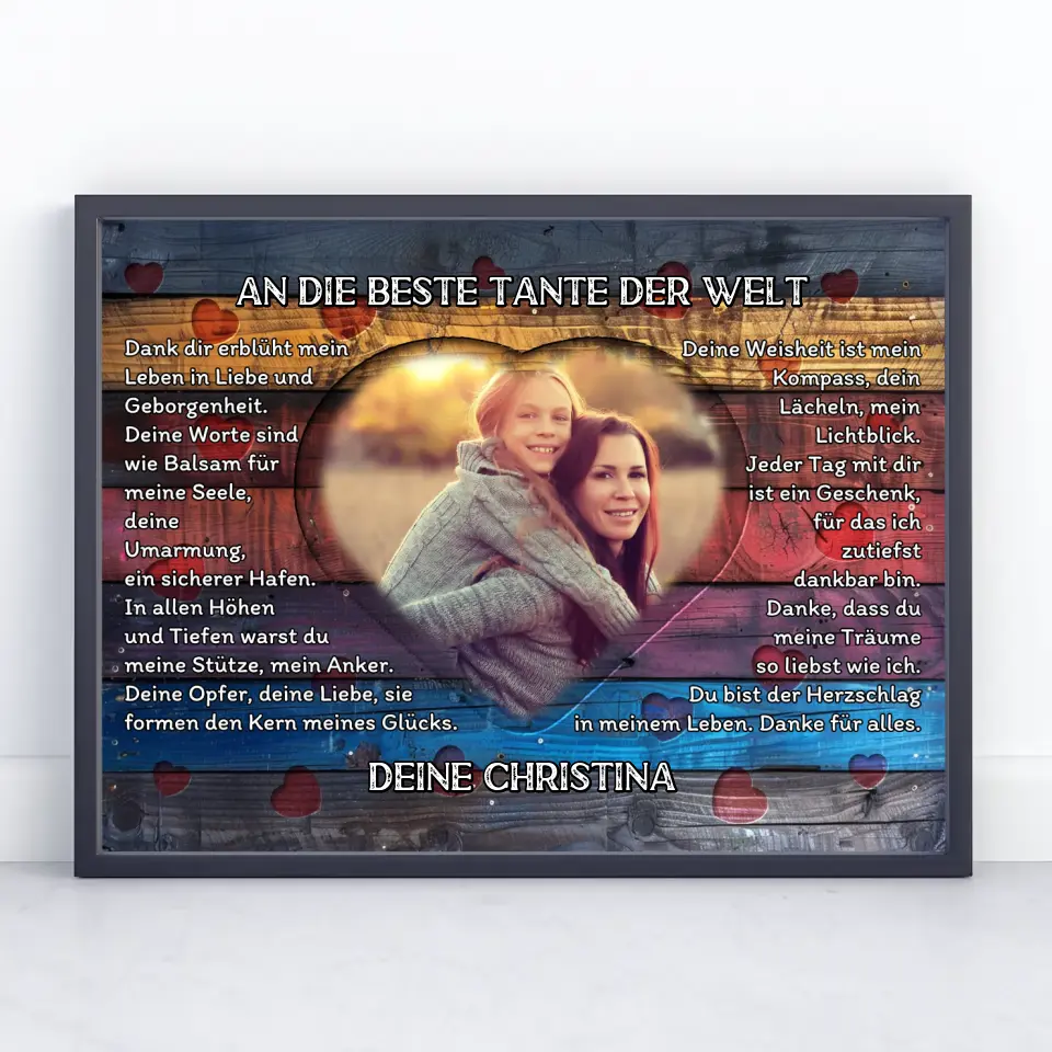 Personalisiertes Poster Tante Danksagung Mit Herz Foto