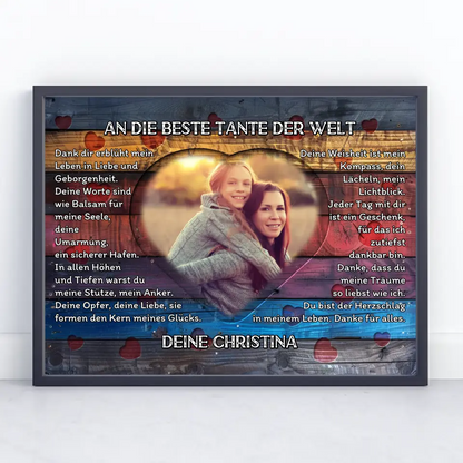 Personalisiertes Poster Tante Danksagung Mit Herz Foto