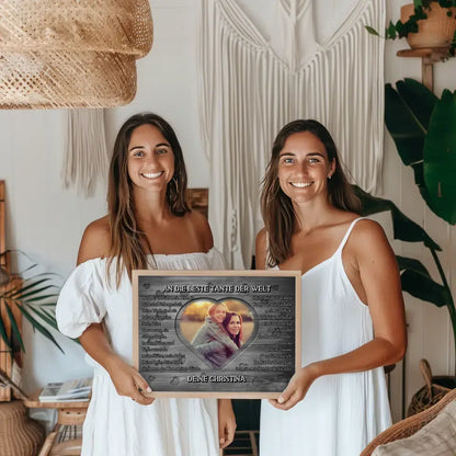 Tante Poster personalisiert DANKE Holz Look Vintage