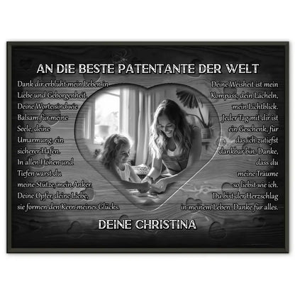 Patentante Poster personalisiert Danke für alles mit Herz Foto