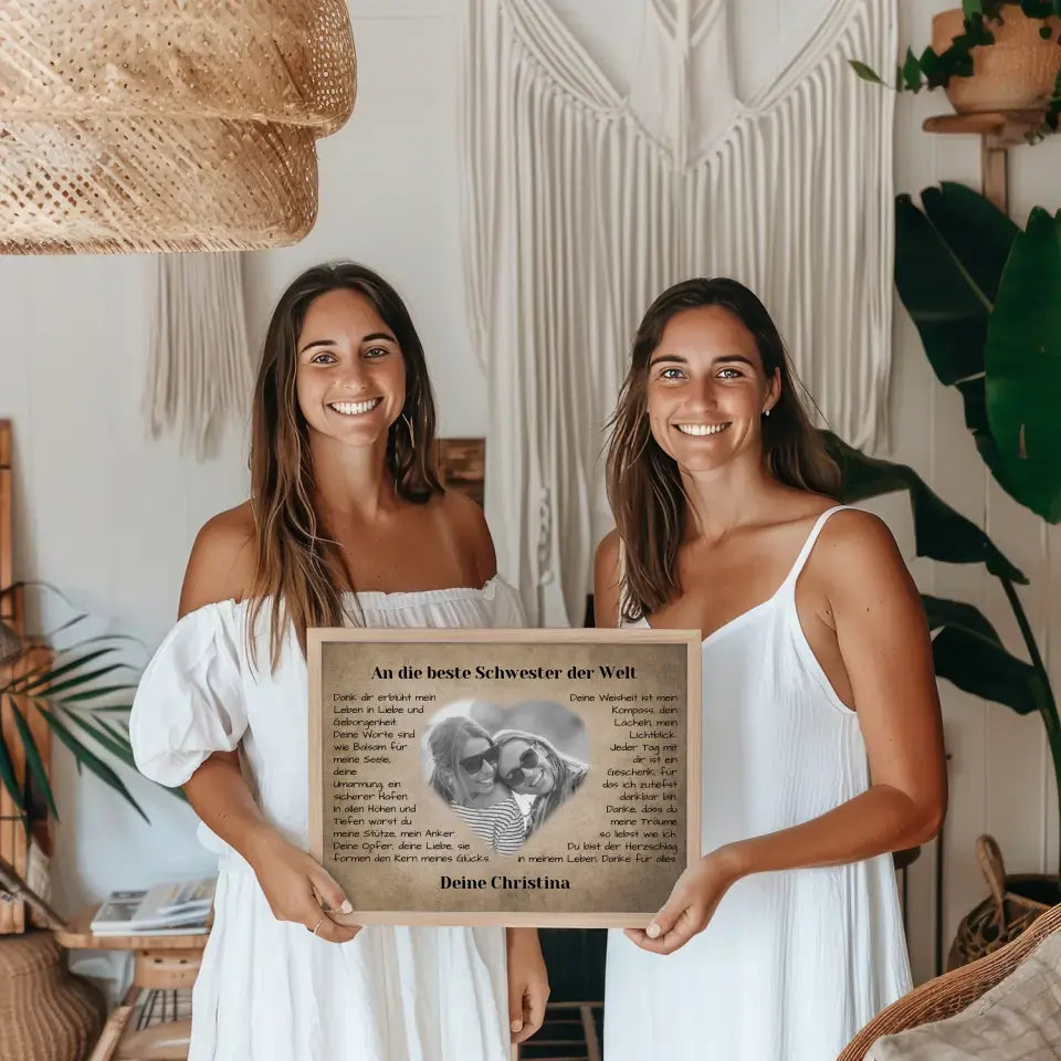Individuelles Poster für Schwester Danke für alles Vintage