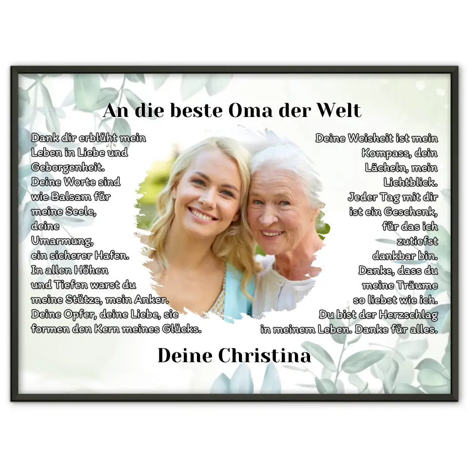 Foto Poster Oma Personalisiert mit Namen