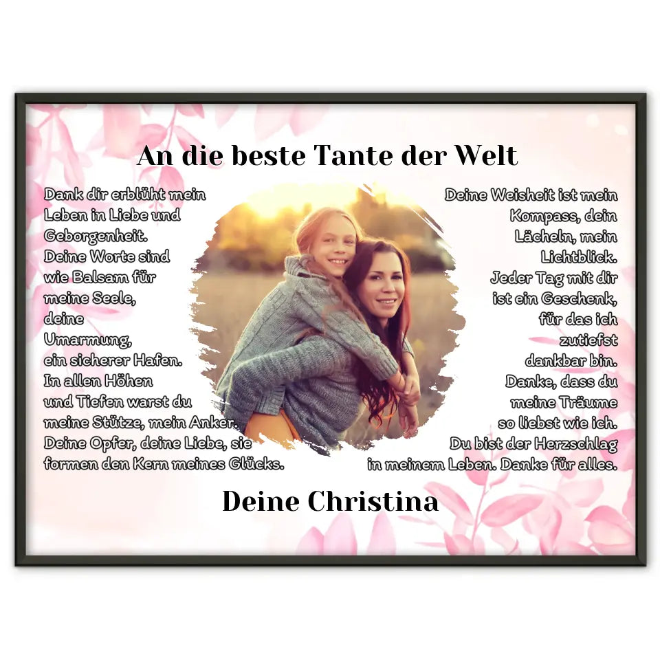 Foto Poster Tante Vintage Foto Stil Personalisiert