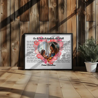 Herz Foto Poster An die beste Patentante der Welt Individuell