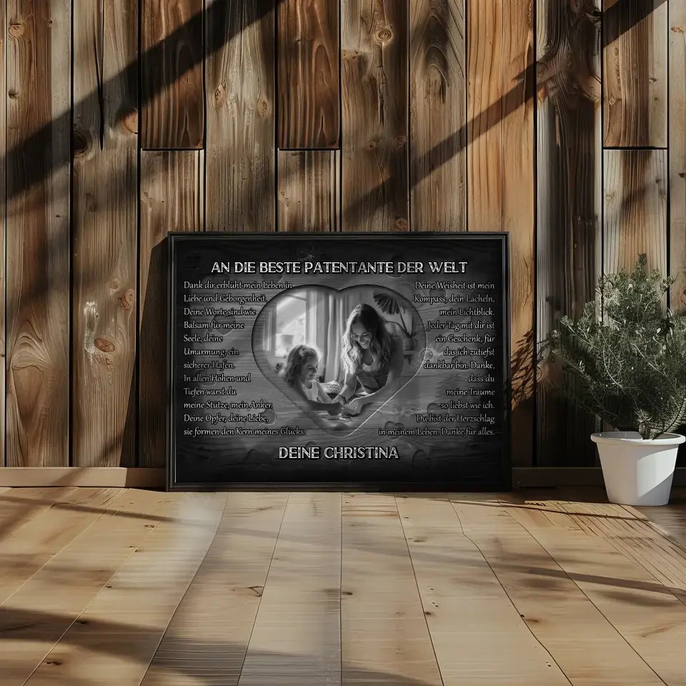 Patentante Poster personalisiert Danke für alles mit Herz Foto