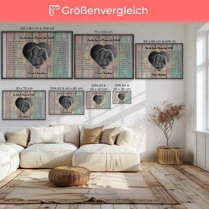 Herz Foto Poster An die beste Mama der Welt Personalisiert