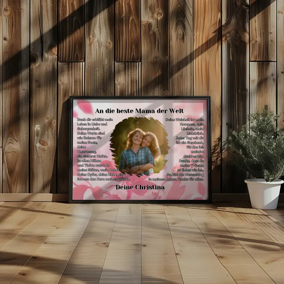 Personalisiertess Poster Geschenk Du bist die Mama mit Foto