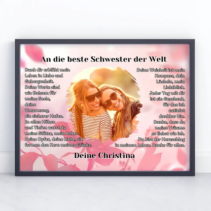 Foto Poster Schwester Vintage Foto Stil Personalisiert