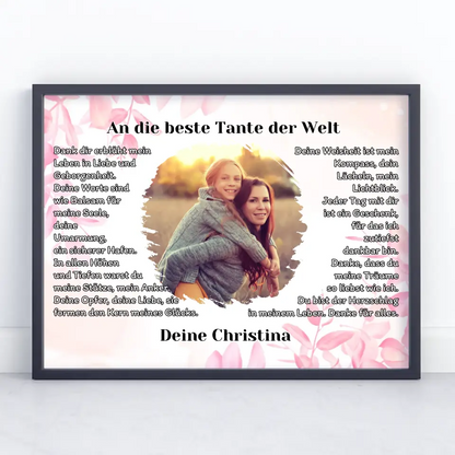 Foto Poster Tante Vintage Foto Stil Personalisiert