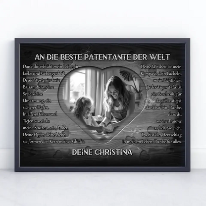 Patentante Poster personalisiert Danke für alles mit Herz Foto