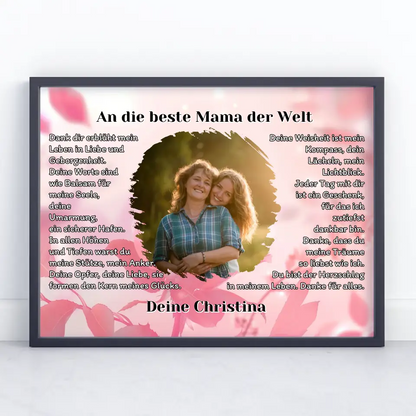 Personalisiertess Poster Geschenk Du bist die Mama mit Foto 6