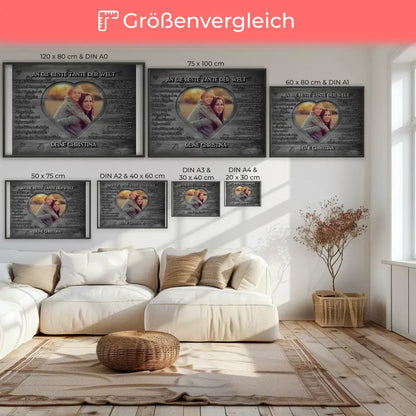 Tante Poster personalisiert DANKE Holz Look Vintage