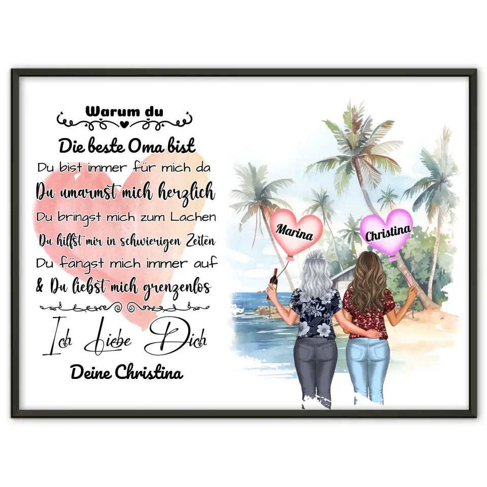 Personalisiertes Poster Oma Ich liebe Dich Personalisiert