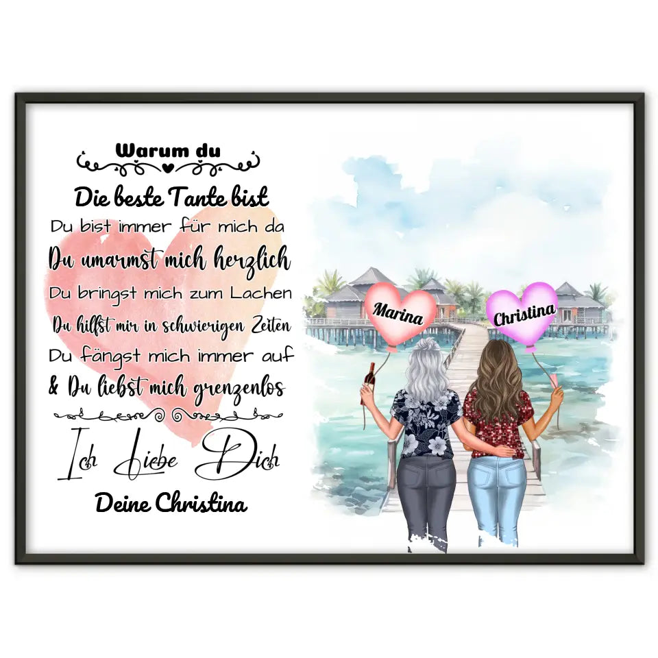 Poster Warum du die beste Tante bist Personalisiert