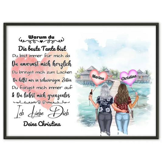 Poster Warum du die beste Tante bist Personalisiert