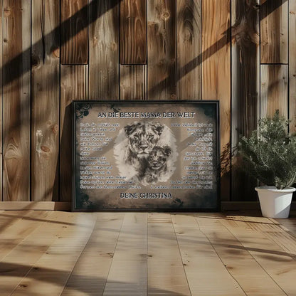 Löwen Poster für Mama Danke für alles mit Namen