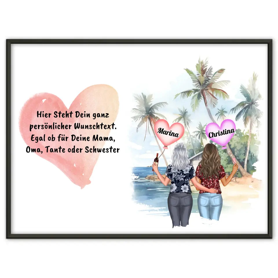 Individuelles Wunschtext Poster Schwester mit Namen