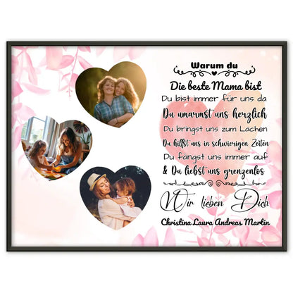 Poster mit 3 Fotos Mama Ich liebe Dich