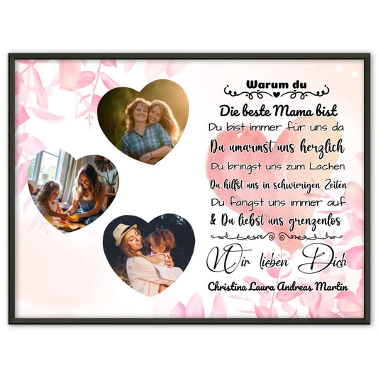 Poster mit 3 Fotos Mama Ich liebe Dich
