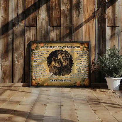 Poster mit Löwen für Tante Danke für alles mit Löwen Bild