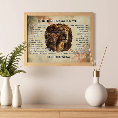 Personalisiertes Poster Danke für alles Mama mit Löwen Bild 5