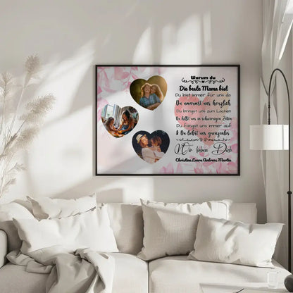 Poster mit 3 Fotos Mama Ich liebe Dich