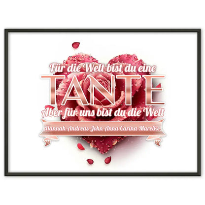 Rosenherz Poster für Tante Unsere Welt