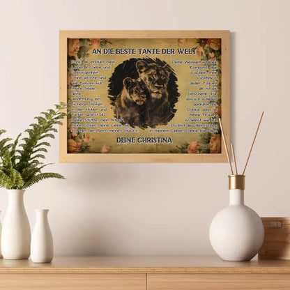 Poster mit Löwen für Tante Danke für alles mit Löwen Bild