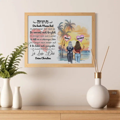 Poster Warum du die beste Mama bist mit personalisierten Figuren