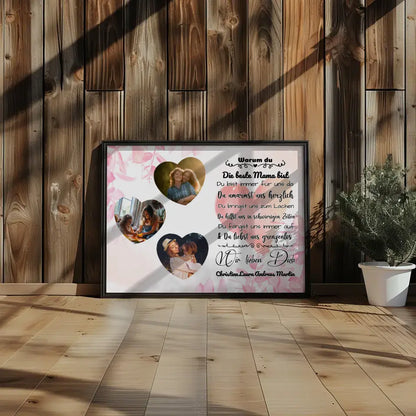 Poster mit 3 Fotos Mama Ich liebe Dich