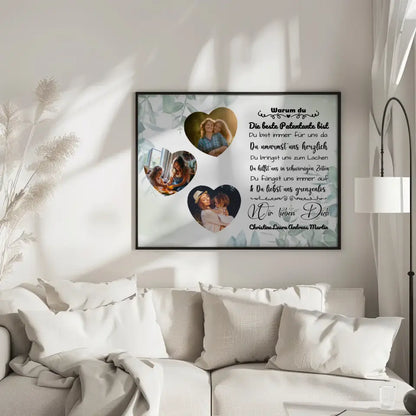 Poster mit 3 Fotos für Patentante Ich liebe Dich