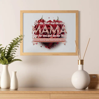 Rosenherz Poster für Mama Unsere Welt