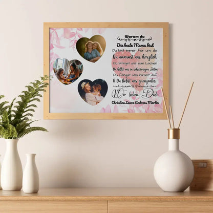 Poster mit 3 Fotos Mama Ich liebe Dich